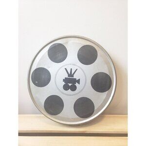 Vintage Movie Reel Tin: Round Metal Storage, Bar Ware Decor (9.75 inch)